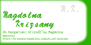 magdolna krizsany business card